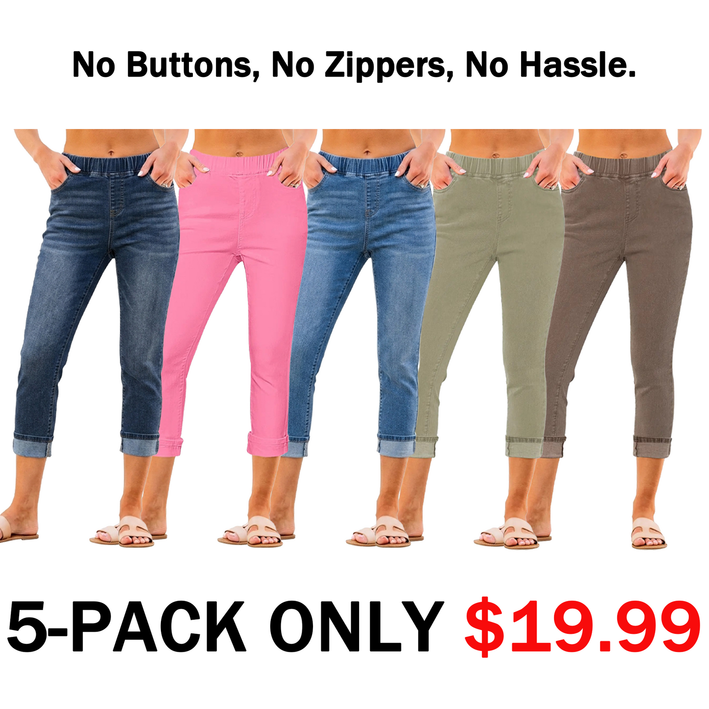 🔥90% OFF ONLY TODAY🔥Women's High-Waist Stretch Denim Capri Jeggings