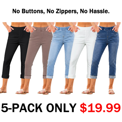 🔥90% OFF ONLY TODAY🔥Women's High-Waist Stretch Denim Capri Jeggings